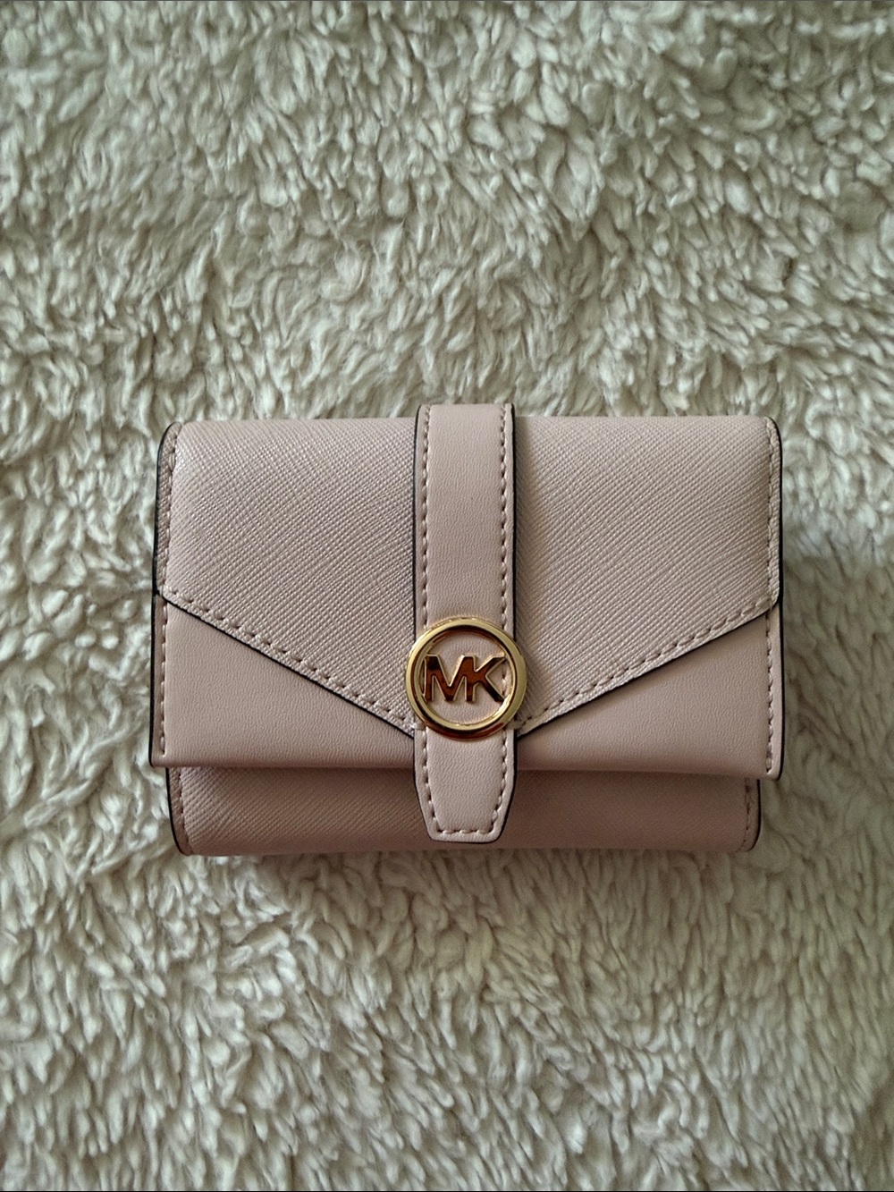 Michael Kors Greenwich Medium Saffiano Leather Trifold Wallet - Powder Blush